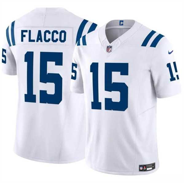 Men & Women & Youth Indianapolis Colts #15 Joe Flacco White 2024 F.U.S.E. Vapor Limited Stitched Jersey->indianapolis colts->NFL Jersey